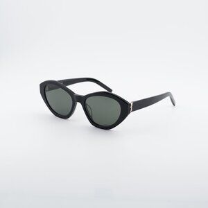 Saint Laurent SLM60 006 Sunglasses Black Cat Eye Frame, Grey Lenses